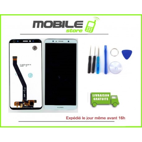 Vitre Tactile + Ecran LCD Pour Huawei Y6 2018 Couleur Blanc + Outils