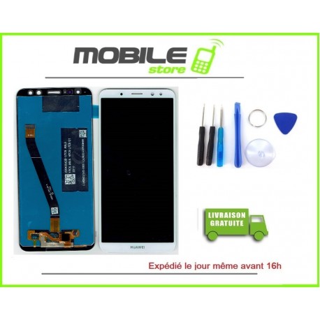 Vitre Tactile + Ecran LCD Pour Huawei Y9 2018 Couleur Blanc + Outils