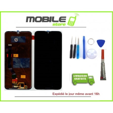 Vitre Tactile + Ecran LCD pour HUAWEI Y7 2019 NOIR + outils + colle