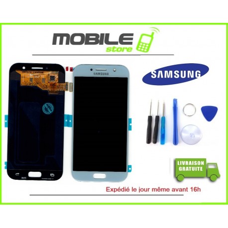 Vitre Tactile + Ecran LCD Originale Pour Samsung A5 2017 et A520f Couleur Bleu + Outils