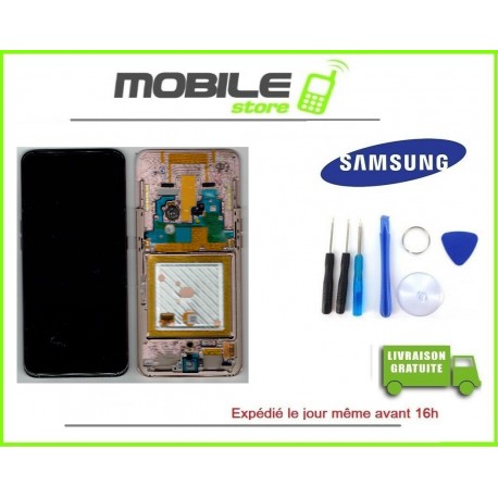 Vitre Tactile + Ecran LCD + Chassis original samsung a805f A80 Rose gold Outils