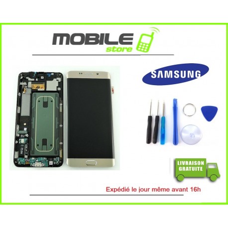 Vitre Tactile + LCD original pour Samsung G925f et S6 edge couleur blanc