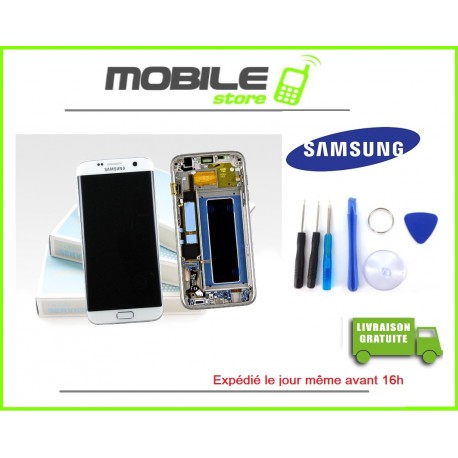 Vitre Tactile + LCD original pour Samsung G925f et S6 edge couleur blanc