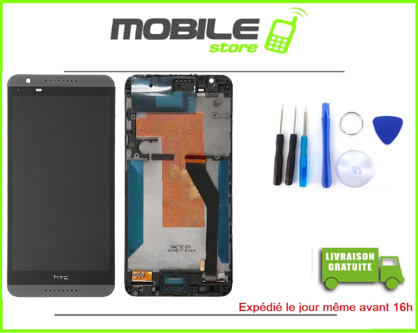 Kit écran Complet Pour HTC 728 - Vitre Tactile + LCD + Châssis Noir, Avec Outils, Neuf Sous Emballage