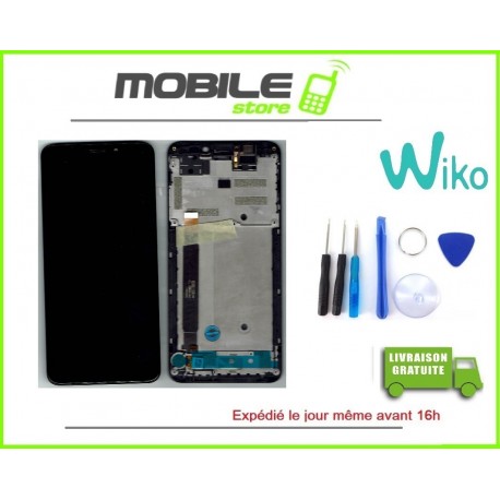 Vitre Tactile + Ecran LCD + Chassis original wiko view + outils